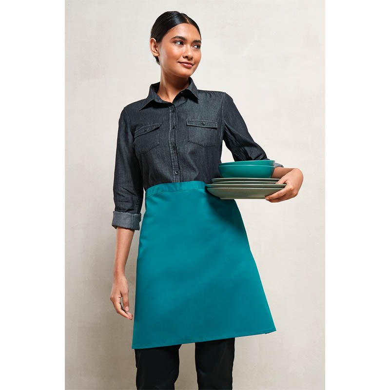 Unisex zástera (PREMIER ‘COLOURS’ MID LENGTH APRON) > čierna