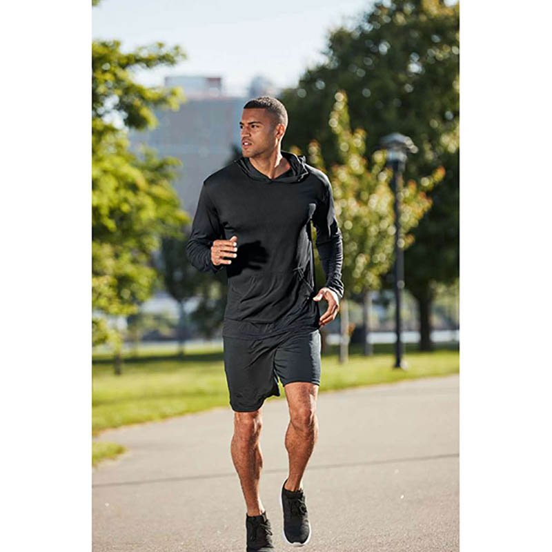 Unisex tričko (Gildan"PERFORMANCE ADULT HOODED T-SHIRT")>čierna (heather sport)>2XL