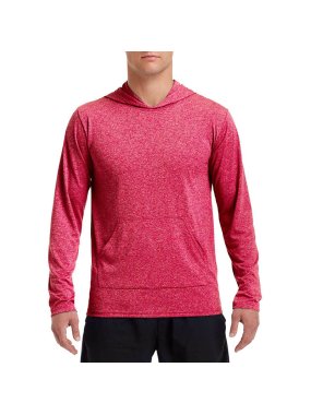 Unisex tričko (Gildan"PERFORMANCE ADULT HOODED T-SHIRT")>červená (heather sport)>XL