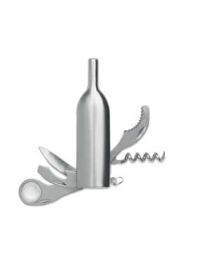 Vreckový nôž v tvare fľaše (4 funkcie) > strieborná
