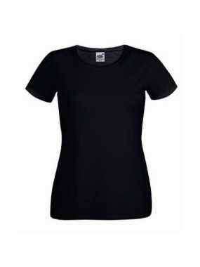 Dámske tričko (FRUIT OF THE LOOM Lady-Fit Crew Neck T) > čierna > 2XL