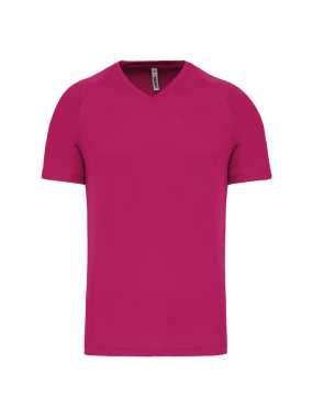 Pánske tričko (PROACT MEN’S V-NECK SHORT SLEEVE SPORTS T-SHIRT)>ružová (fuchsia)>L