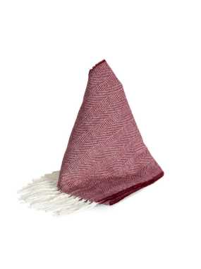Šál (K-UP FRINGED SCARF) > červená(wine)/prírodná