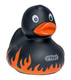 Kačička do vane (MBW Squeaky duck flames with slogan) > čierna