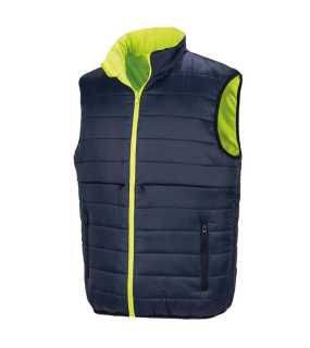 Unisex vesta(RESULT SAFEGUARD REVERSIBLE SOFT PADDED SAFETY GILET)>žltá / modrá (navy)>L
