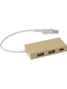 USB rozbočovač z recyklovaného papiera > hnedá