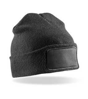 Zimná čiapka (RESULT W/E Double Knit Thinsulate™ Printers Beanie)>čierna