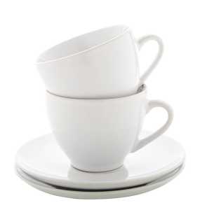 Sada šálok s pofšálkou (2ks) na cappuccino > biela