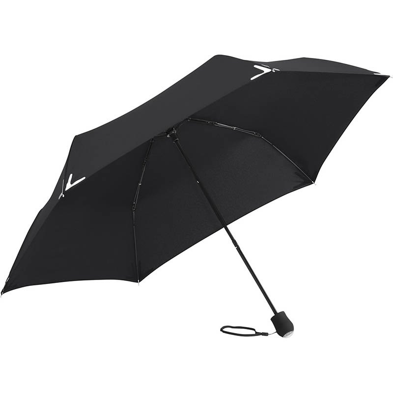 Skladací dáždnik (FARE Mini umbrella Safebrella® LED light) > čierna
