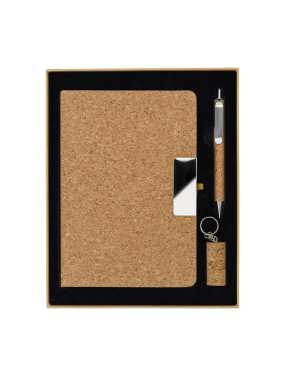 Darčekový set flash disku, zápisníku a pera  > béžová