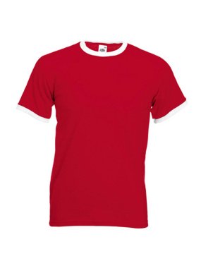 Pánske tričko (FRUIT OF THE LOOM Ringer T) > červená / biela > M