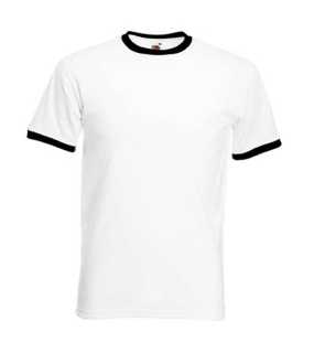 Pánske tričko (FRUIT OF THE LOOM Ringer T) > biela / čierna > S