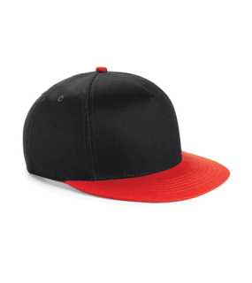 Detská šiltovka (Beechfield Youth Size Snapback) > čierna / červená (bright)