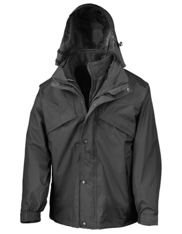 Unisex bunda (RESULT 3 IN 1 ZIP AND CLIP JACKET) > čierna > 4XL