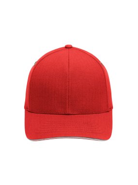 6 panelová šiltovka (MB Flexfit® Ripstop Sandwich Cap) > červená / strieborná > S/M
