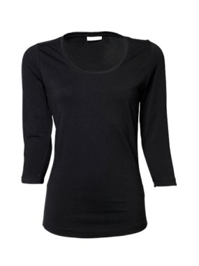 Dámske tričko (Tee Jays Womens Stretch 3/4 Sleeve Tee) > čierna > S