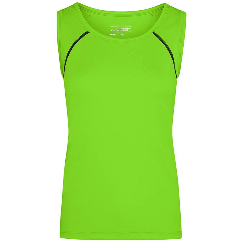 Dámske tielko(JN Ladies Sports Tanktop) > zelená (bright) / čierna > XS