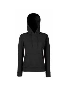 Dámska mikina (FRUIT OF THE LOOM Lady-Fit Hooded Sweat ) > čierna > M