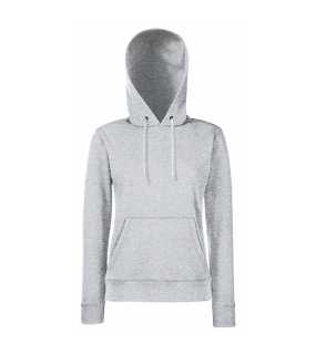 Dámska mikina (FRUIT OF THE LOOM Lady-Fit Hooded Sweat ) > šedá (heather) > S