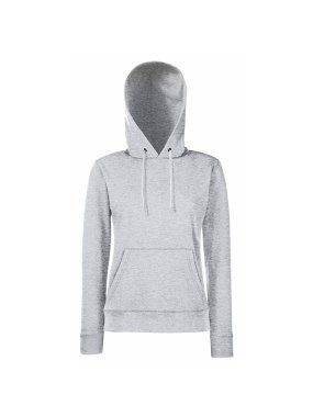 Dámska mikina (FRUIT OF THE LOOM Lady-Fit Hooded Sweat ) > šedá (heather) > S