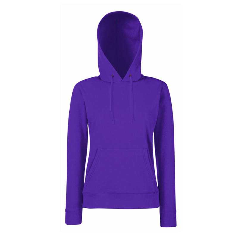 Dámska mikina (FRUIT OF THE LOOM Lady-Fit Hooded Sweat ) > fialová > S
