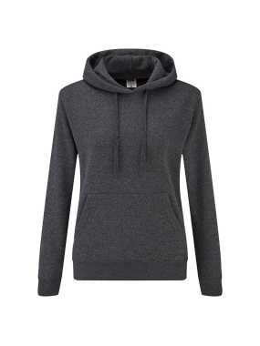 Dámska mikina (FRUIT OF THE LOOM Lady-Fit Hooded Sweat )>šedá (dark heather)>M