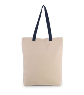Nákupná taška(KIMOOD SHOPPER BAG WITH GUSSET AND COLOUR HANDLE)>prírodná/modrá(navy)