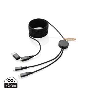 Nabíjací kábel Terra 4v1 3m z RCS rPET > šedá