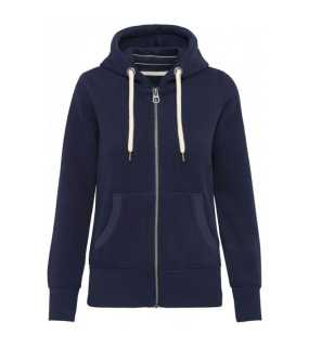 Dámska mikina (KARIBAN LADIES' VINTAGE ZIPPED HOODED SWEATSHIRT)>modrá (vintage navy)>S