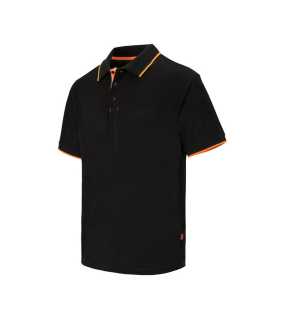 Pánska polokošeľa (VELILLA SS TWO-TONE POLO) > čierna / oranžová (hi-vis) > 2XL