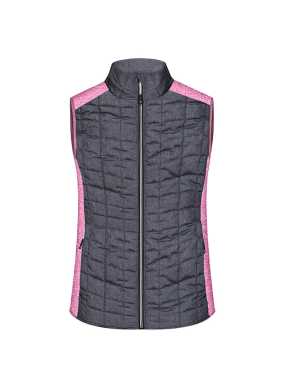 Dámska vesta (JN Ladies Knitted Hybrid Vest)>ružová(melange)/šedá(anthracite melange)>2XL
