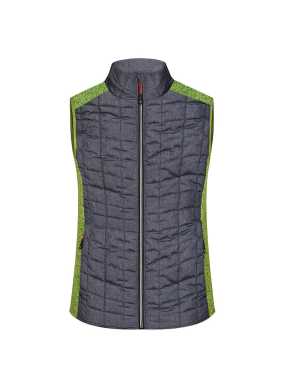 Dámska vesta (JN Ladies Knitted Hybrid Vest)>zelená(kiwi melang)/šedá(anthra melang)>L