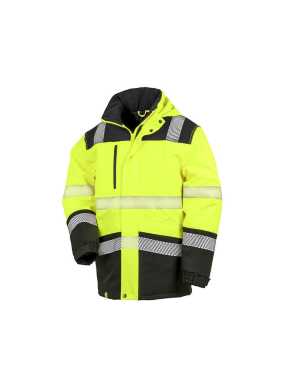 Pánska bunda (RESULT Printable Softshell Safety Coat)>žltá / čierna>L