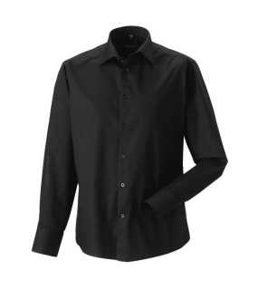 Pánska košeľa(Long Sleeve Easy Care Fitted RUSSELL) > čierna > M