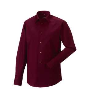 Pánska košeľa(Long Sleeve Easy Care Fitted RUSSELL) > červená (port) > M