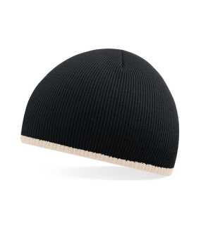 Unisex čiapka (Beechfield Two-Tone Pull-On Beanie) > čierna / béžová (stone)