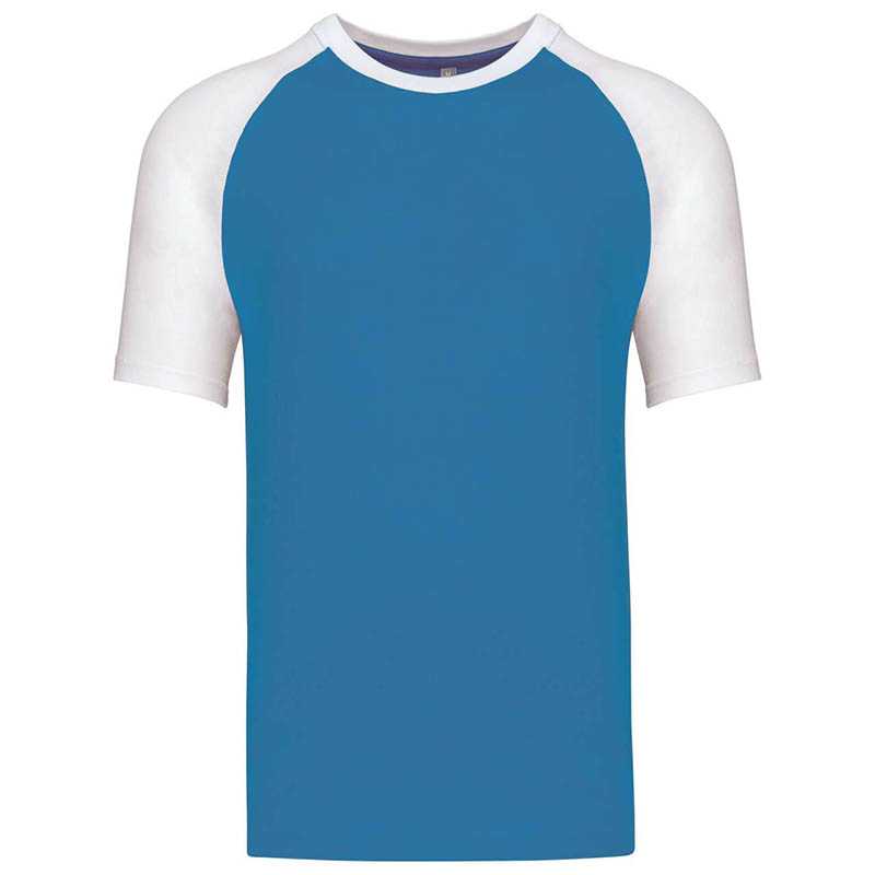 Unisex tričko (KARIBAN SLEEVE T-SHIRT) > modrá (aqua) / biela > 2XL