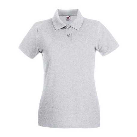 Dámska polokošeľa (FRUIT OF THE LOOM New Lady-Fit Premium Polo )>šedá(heather grey)>S