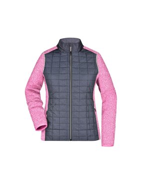 Dámska bunda (JN Ladies Hybrid Jacket)>ružová(melange)/šedá(anthracite melange)>2XL