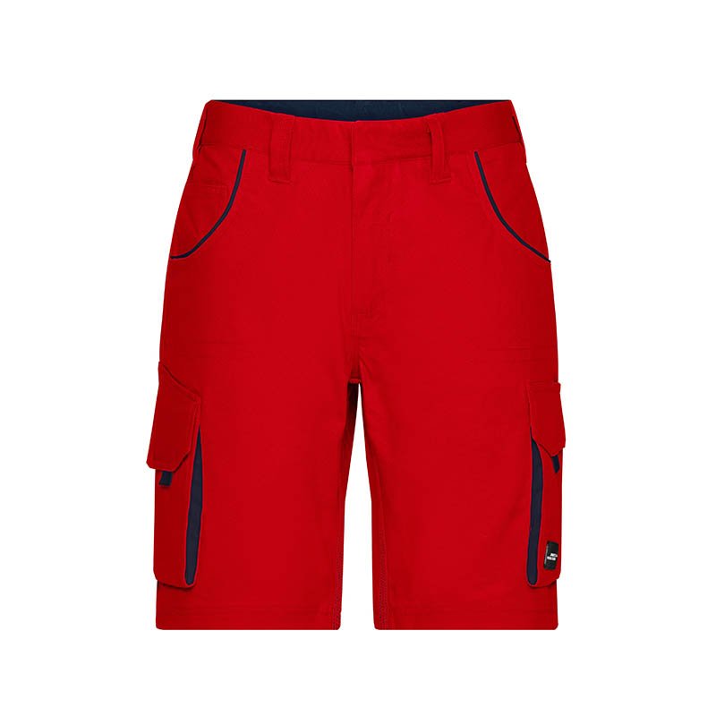 Pánske pracovné krátke nohavice(JN Workwear Bermudas-Level 2)>červená / modrá (navy)>48