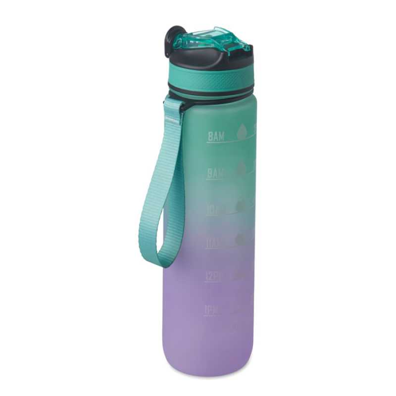 Športová RPET fľaša na vodu 1 l > modrá(tyrkys)