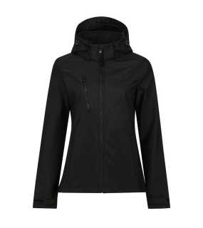 Dámska bunda(Regatta WOMEN'S 3 LAYER HOODED PRINTABLE SOFTSHELL JACKET)>čierna/čierna>12