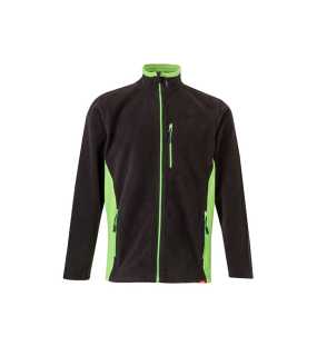 Pánska bunda (VELILLA TWO-TONE FLEECE JACKET) > čierna / zelená (lime) > L