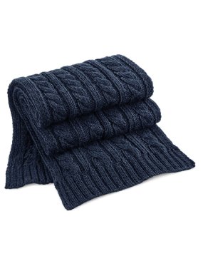 Unisex šál (Beechfield Cable Knit Melange Scarf) > modrá (navy) > 168X27 CM
