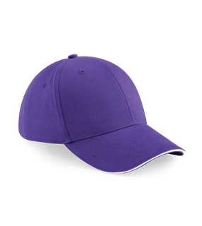6 panelová-unisex šiltovka (Beechfield Athleisure 6 Panel Cap) > fialová / biela
