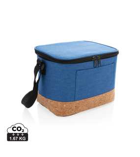Dvojtónová chladiaca taška s korkovým detailom > modrá