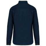 Pánska košeľa (Kariban MEN'S LONG SLEEVE LINEN AND COTTON SHIRT) > modrá (navy) > L