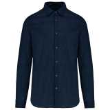 Pánska košeľa (Kariban MEN'S LONG SLEEVE LINEN AND COTTON SHIRT) > modrá (navy) > L