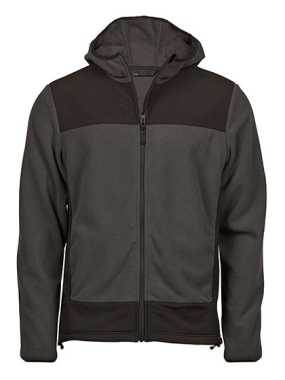 Unisex bunda (Tee Jays Mountain Hooded Fleece) > šedá (asphalt) / čierna > XS