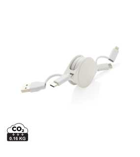 Nabíjací kábel 6 v 1 z RCS recyklovaného plastu a TPE > biela